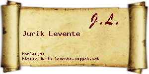 Jurik Levente névjegykártya